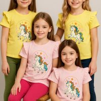 تیشرت شلوار دخترانه طرح یونیکورن