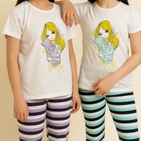 تیشرت شلواردخترانه طرح گربه