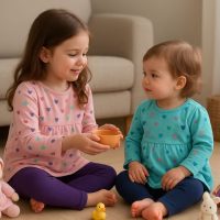 تونیک شلوار دخترانه مدل قلب رنگی پنبه یک رو