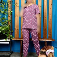 ست تیشرت شلوارزنانه طرح بابونه