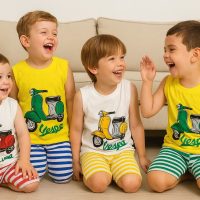 تاپ شلوارک پسرانه 4_۸سال طرح موتور