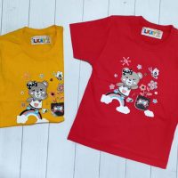 تیشرت تک دخترانه خرس مهربان سایز40_45